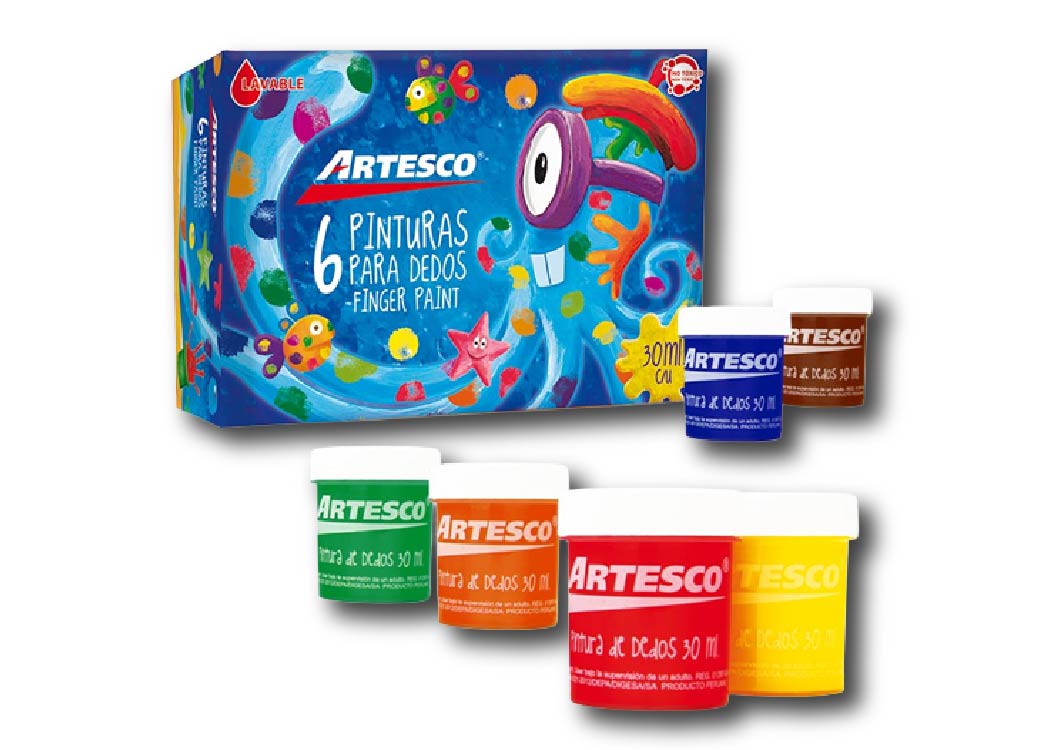 PINTURA DE DEDOS 6 COLORES UND - 30ml